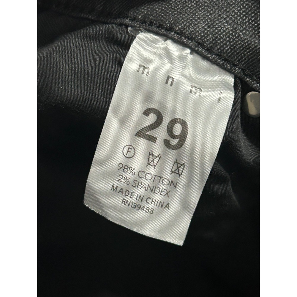 mnml Jeans Women 29 Black Skinny Stretch Denim Metalcore Jeans Ankle Lace Detail - Picture 5 of 7